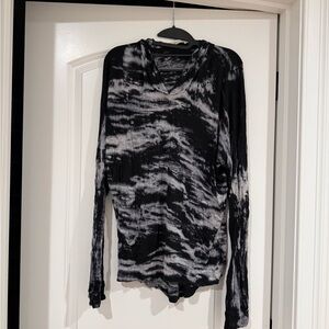 Phanuel Black and White Tie-Dye Hoodie